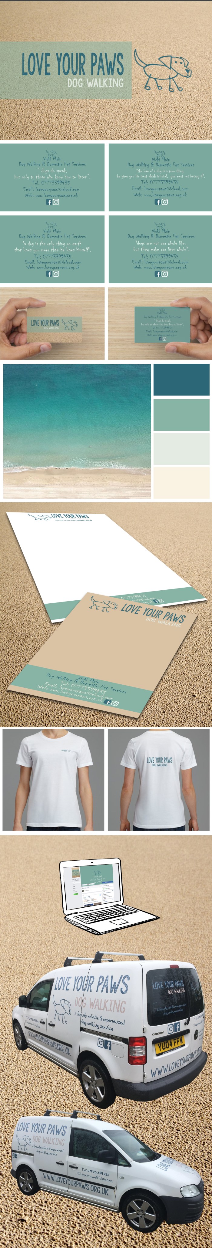 njrinteriordesign edinburgh dog walking branding love your paws cornwall